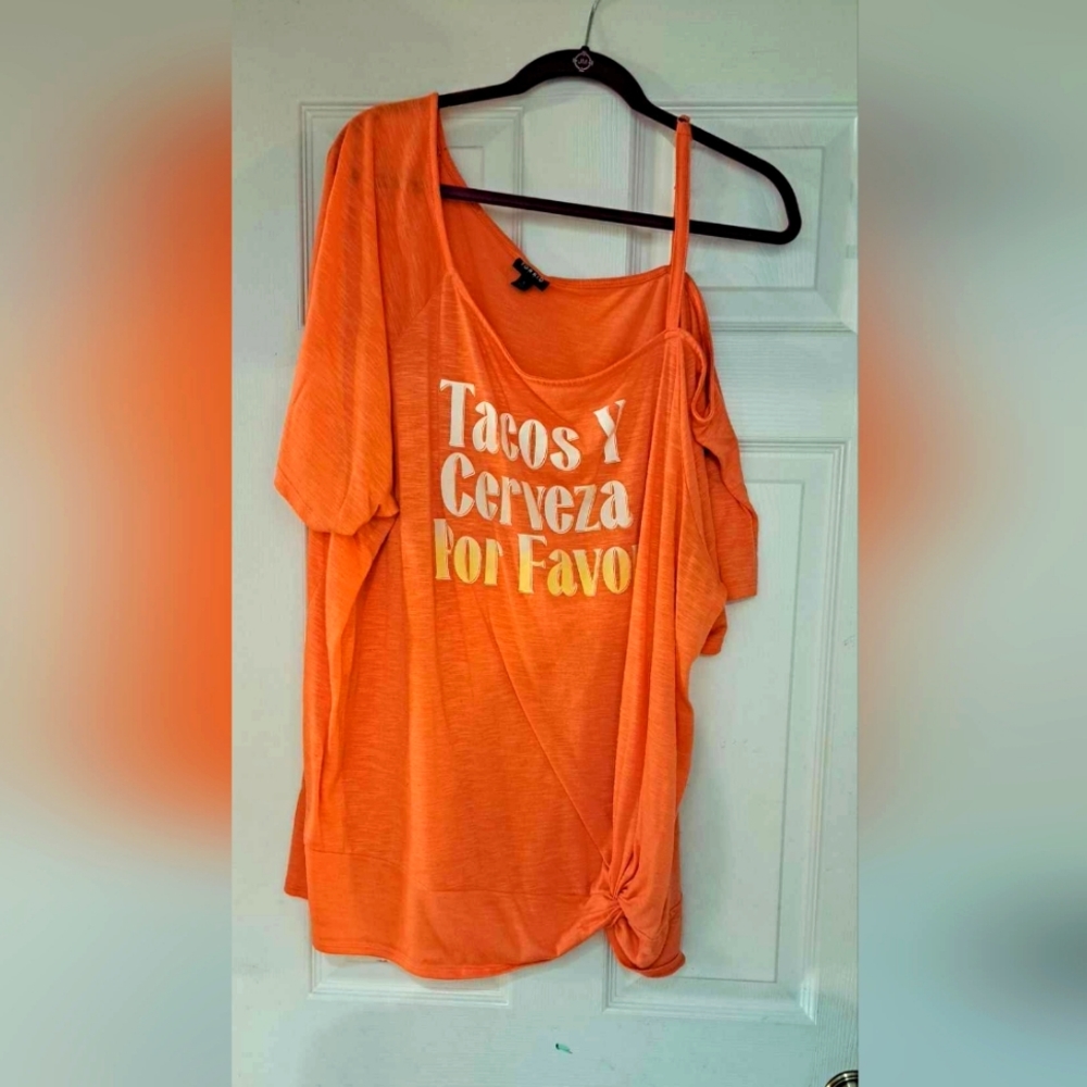 Torrid graphic cold shoulder tee